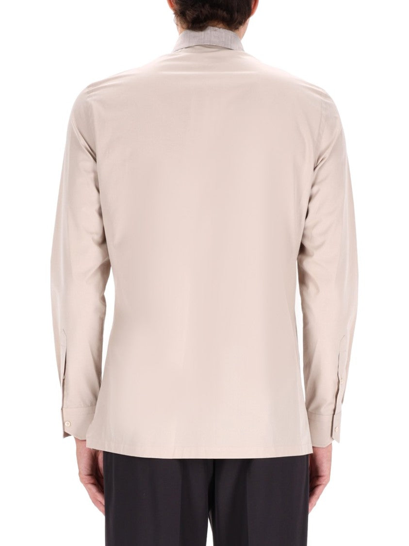 Fendi White Cotton Pointed Collar Shirt