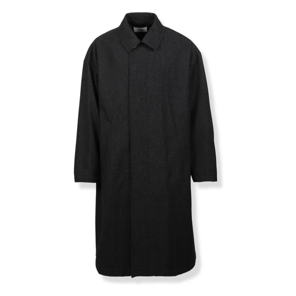 Lemaire Oversized Black Coat With Concealed Closure