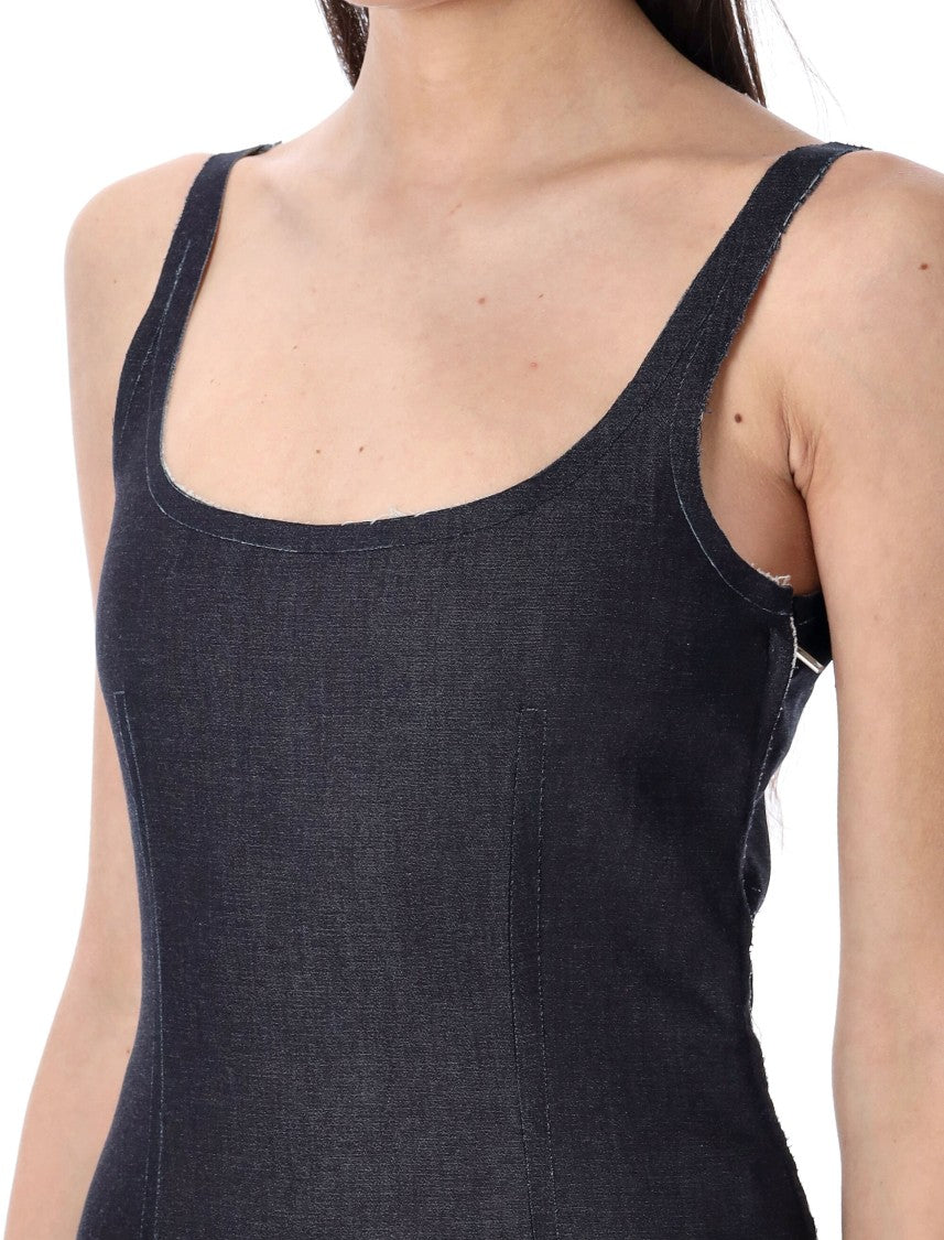 Marni Fitted Denim Top With Square Neckline