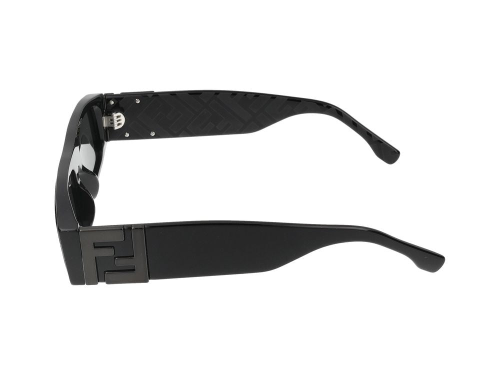 Maison Fendi Rectangular Frame Sunglasses With Bold Temples And Smooth Finish