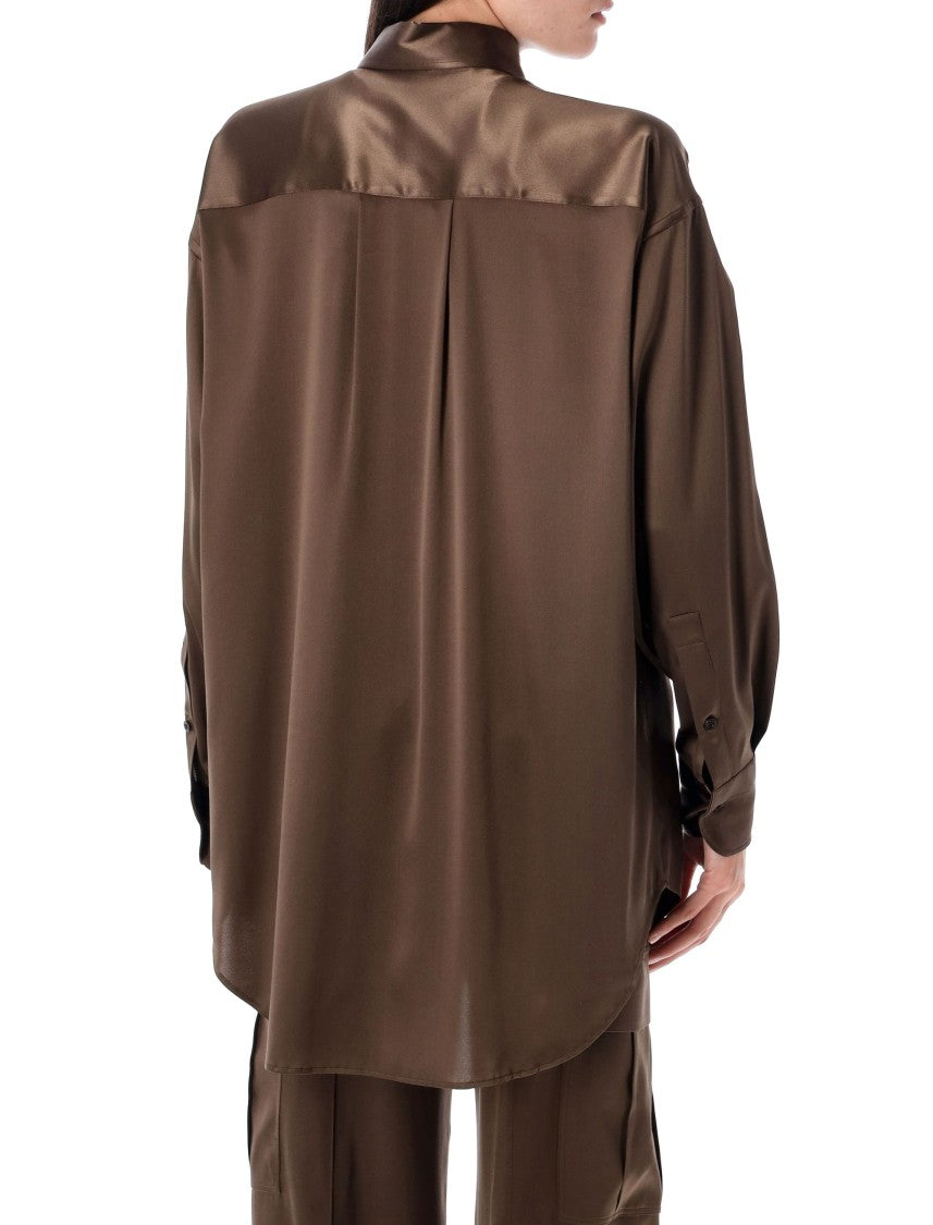 Tom Ford Stretch Silk Satin Relaxed Fit Shirt