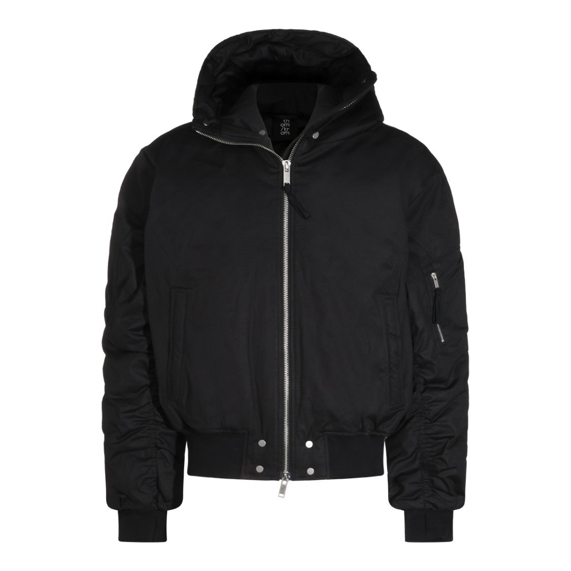 Thom Krom Black High Collar Ruched Sleeve Jacket