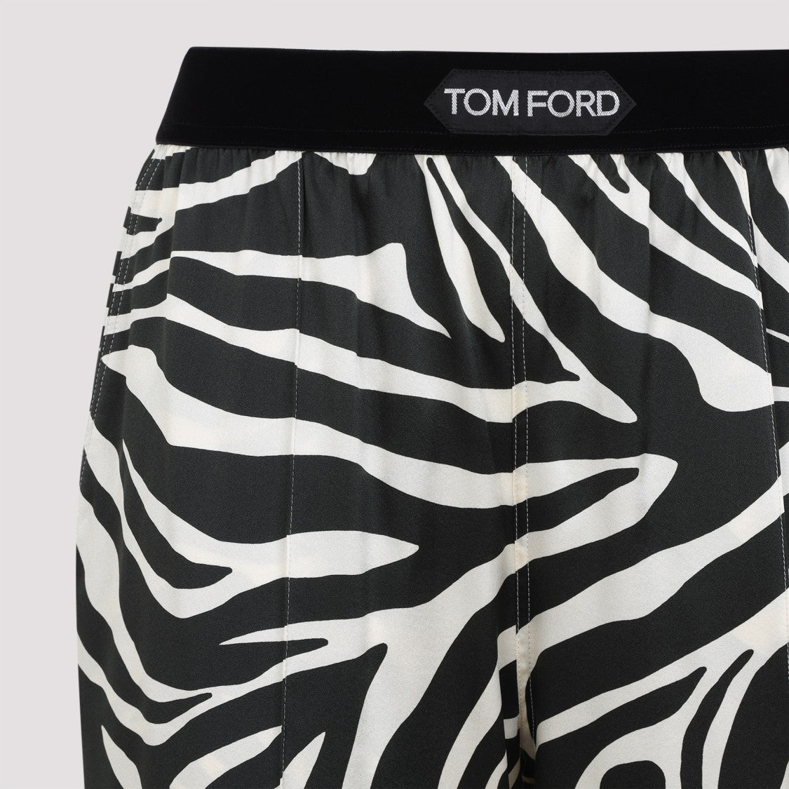 Tom Ford Zebra Ecru And Black Silk Pants