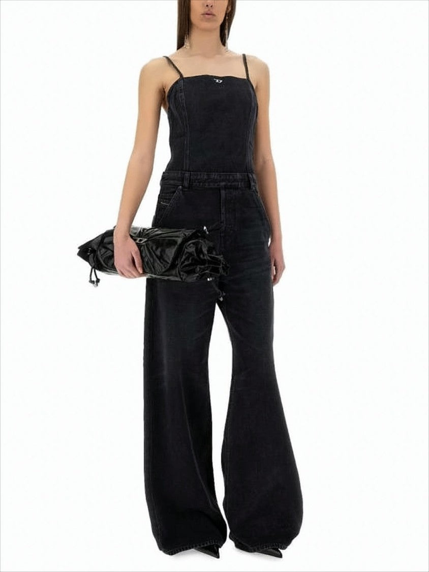 Diesel Wide-Leg Denim Pants With High Waist