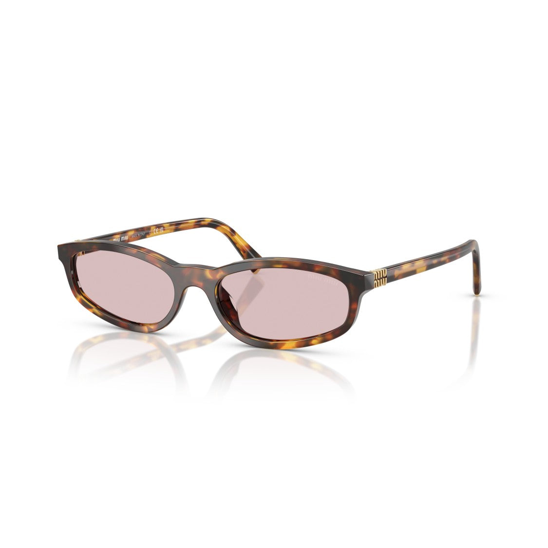 Miu Miu 0Mu A06s Rectangular Tortoiseshell Acetate Sunglasses