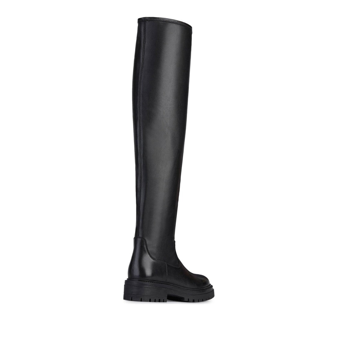 Geox Black Iridea Tall Flat Side Zipper Boots