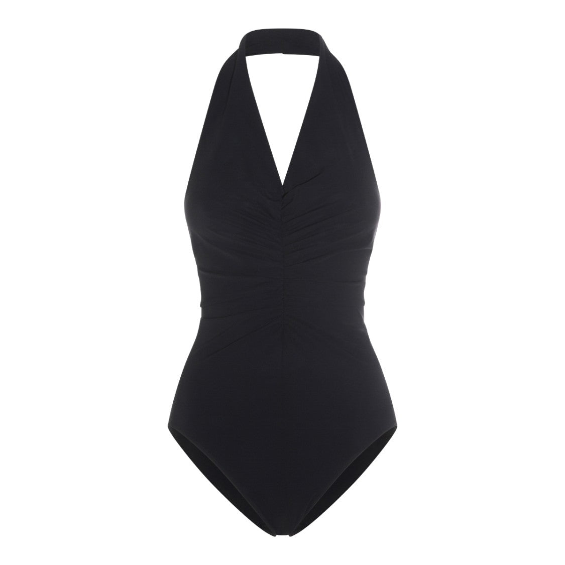 Rick Owens Black One-Piece V-Neck Beachwear