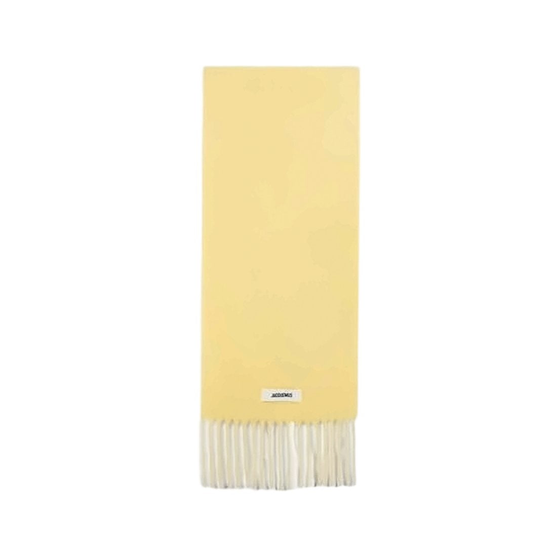 Jacquemus Rectangular Fringed Scarf In Pastel Yellow