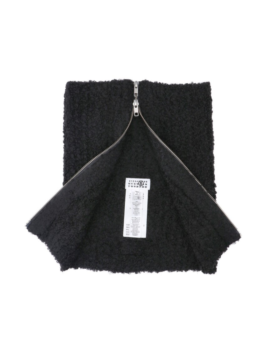 Mm6 By Maison Margiela Ribbed Knit Neck Warmer With Full-Length Zipper