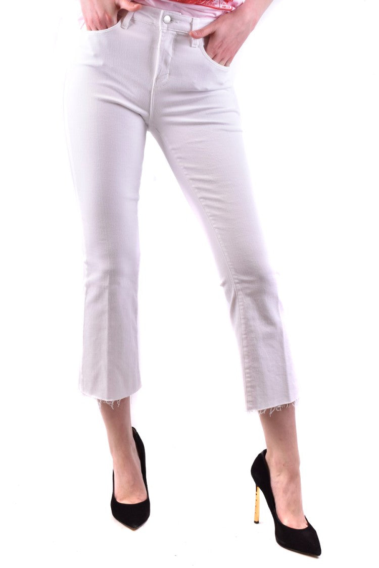 L'agence Cropped White Jeans With Flared Silhouette