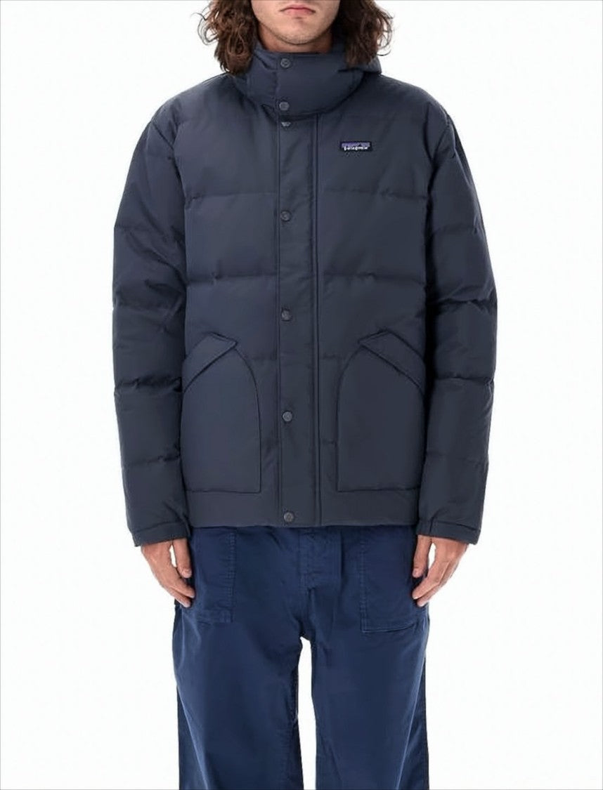 Patagonia Quilted Padded Jacket With High Collar And Flap Pockets