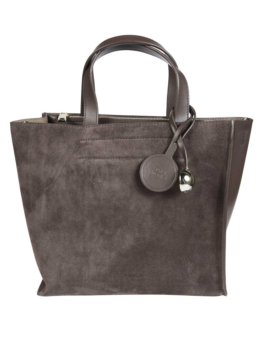 Furla Divide It S Suede Leather Tote Bag