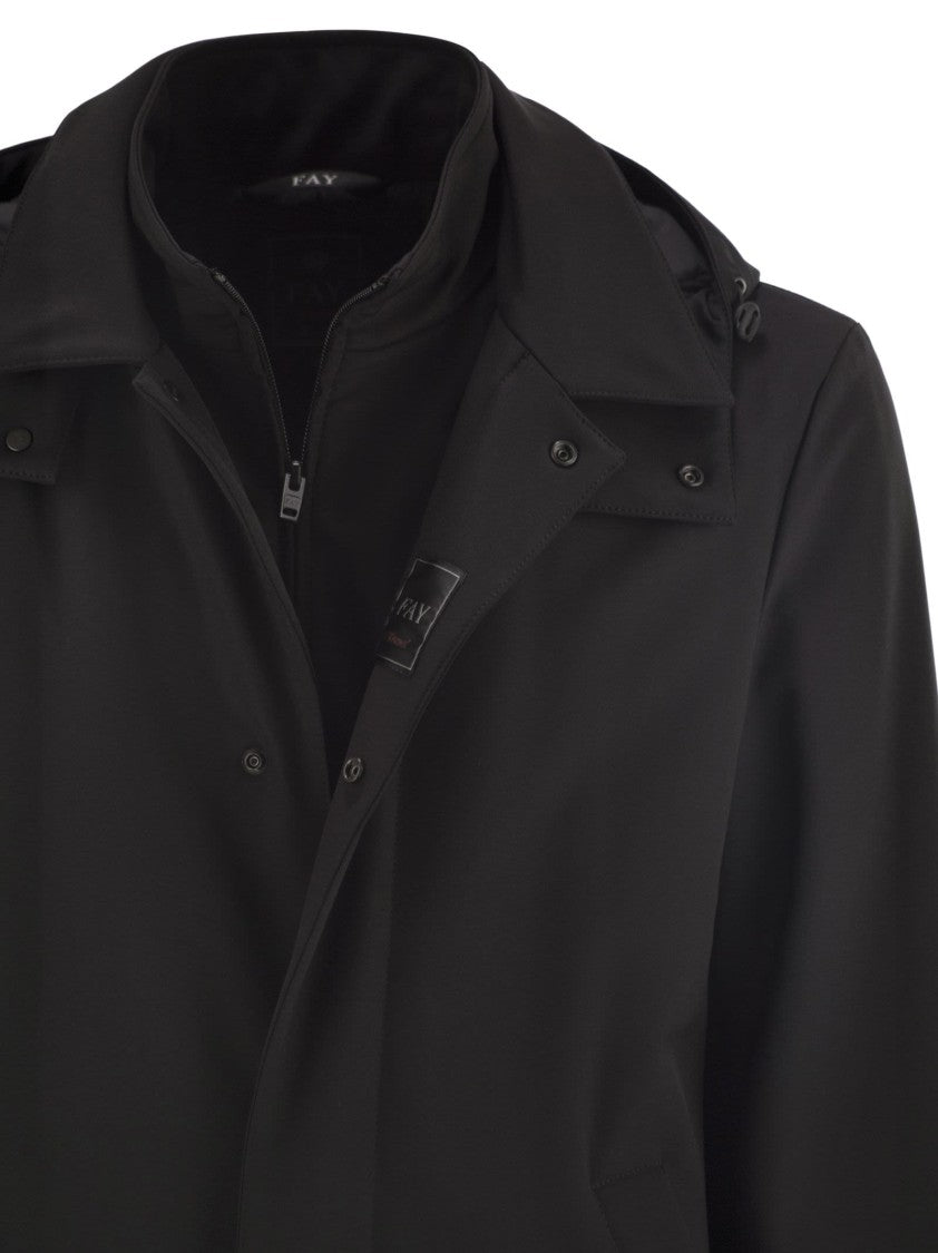 Fay Morning Coat Travel In Jersey Stretch