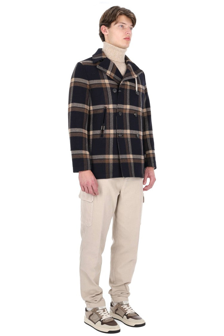 Camplin Island Water-Repellent Wool Prince Of Wales Peacoat