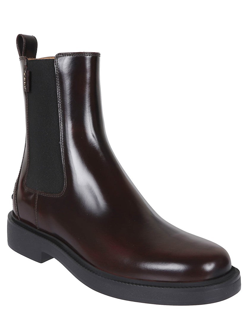 Tod's Mustard Leather Ankle Boots