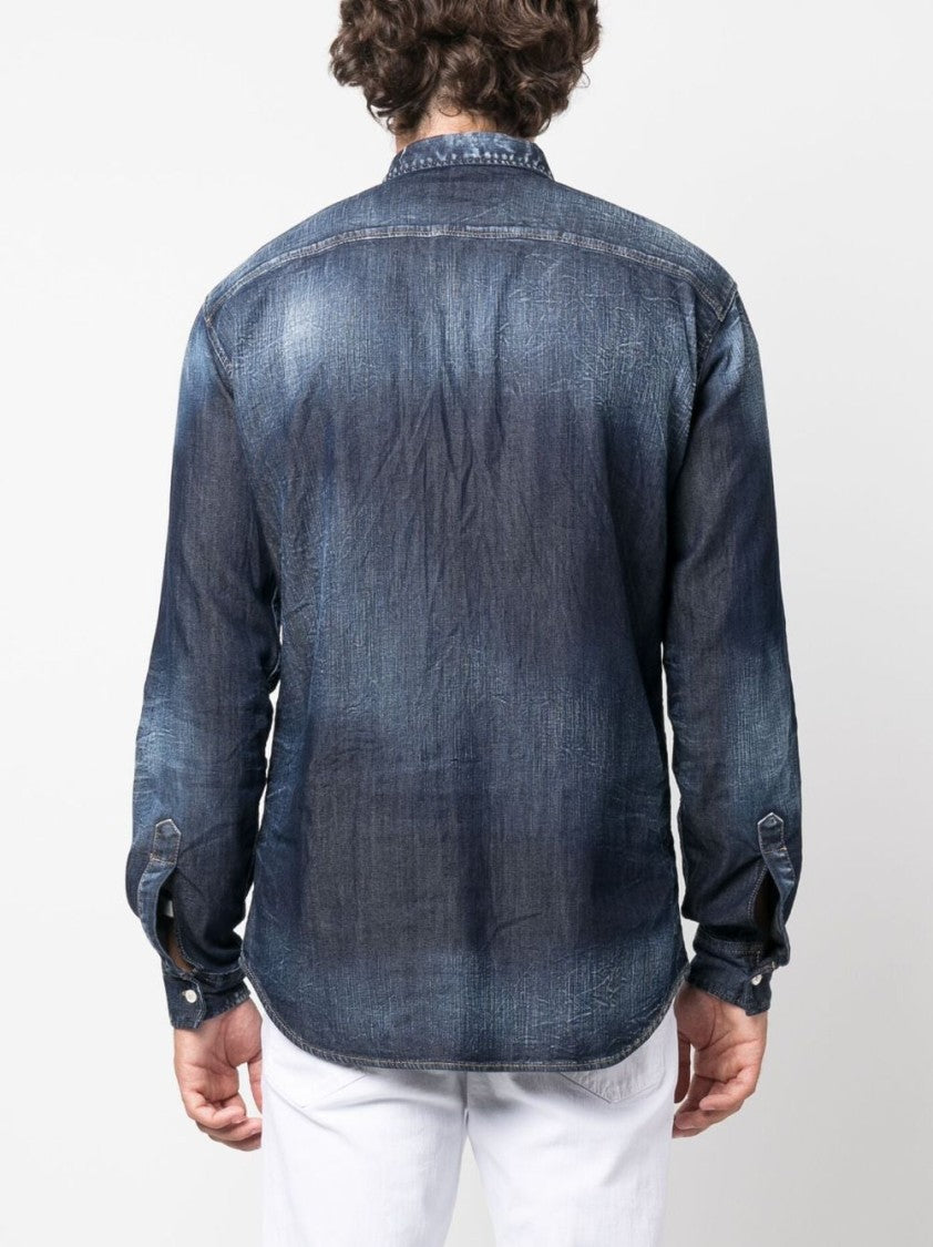 Dsquared2 Logo-Plaque Denim Shirt