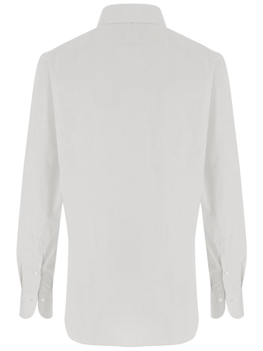 Finamore White Ribbed Cotton Shirt