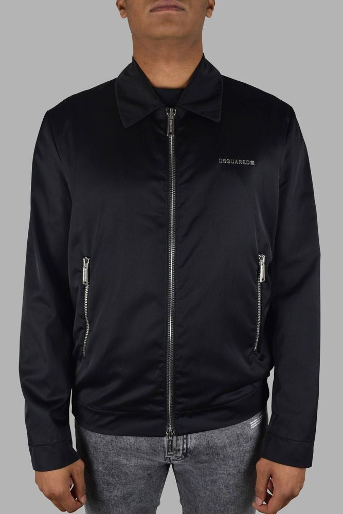 Dsquared2 Classic Black Jacket With Raised Logo
