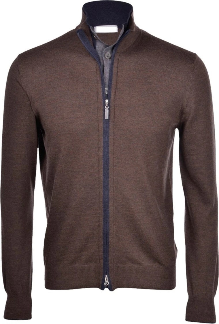 Paolo Fiorillo Capri High-Collar Merino Wool Cardigan