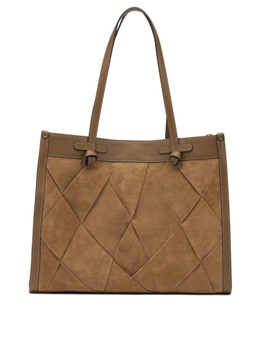Gianni Chiarini Structured Patchwork Shoulder Bag With Dual Top Handles