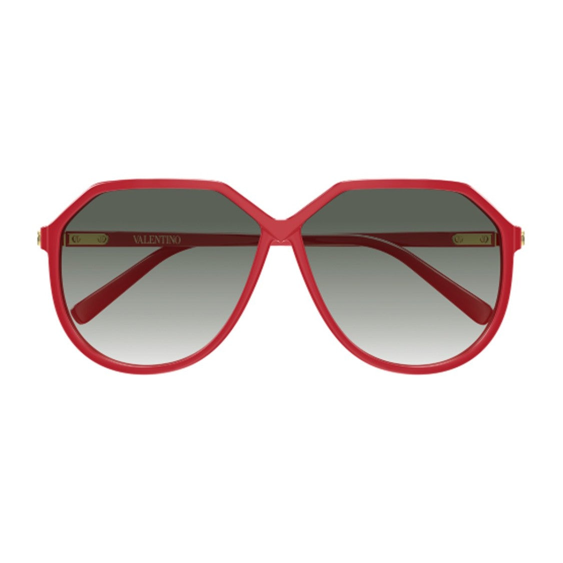 Valentino Red Linea V Logo Bio-Injected Geometric Sunglasses