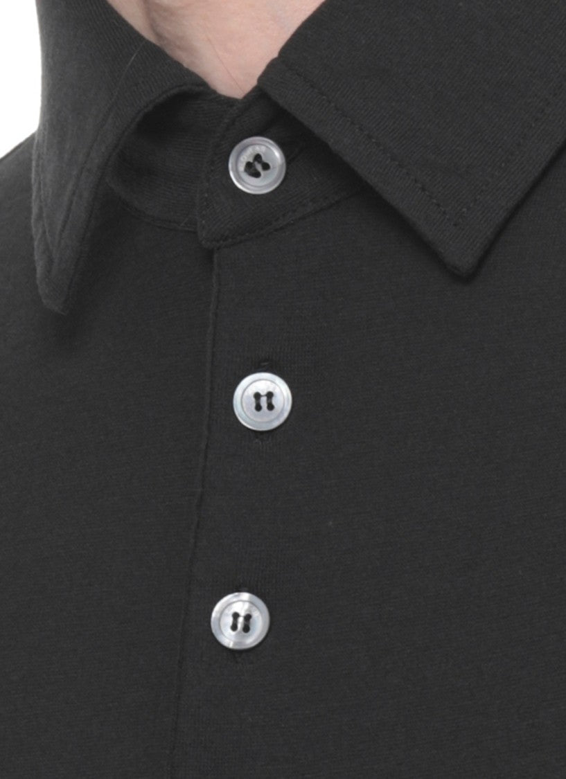 Zanone Black Cotton Polo Shirt