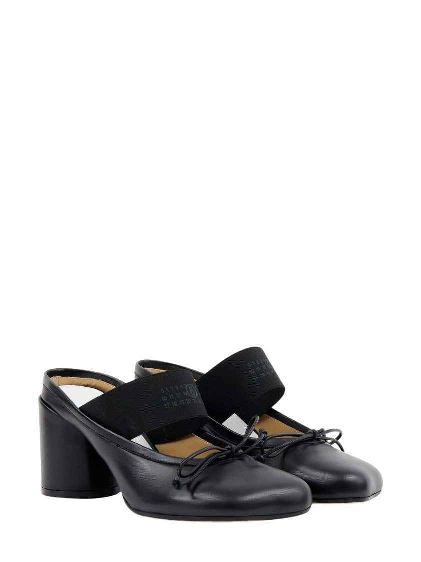 Mm6 By Maison Margiela 70Mm Logo-Elastic Bow Detail Mules