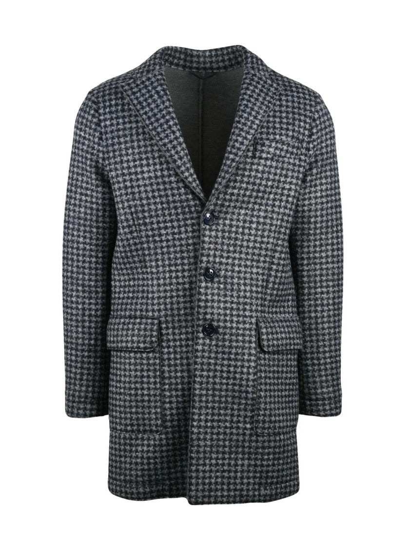 L.B.M. 1911 Grey Viscose-Blend Coat