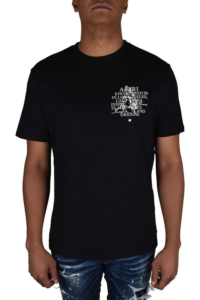 Amiri Graphic Black Cotton T-Shirt With Unicorn Illustration