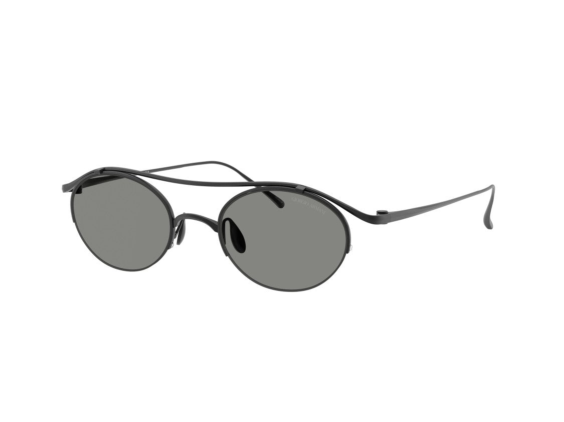 Giorgio Armani Black 0Ar6172t Titanium Double Bridge Round Sunglasses
