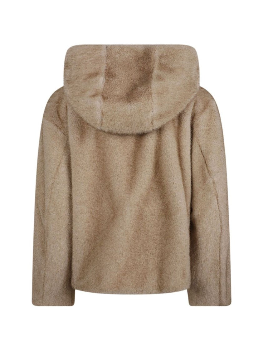 Parosh Boxy Cropped Hooded Zip-Up Jacket