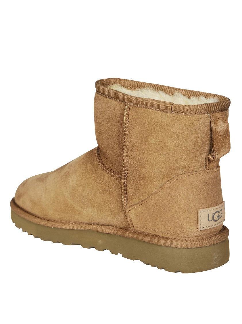Ugg Plush Mini Short Boots With Rounded Toe