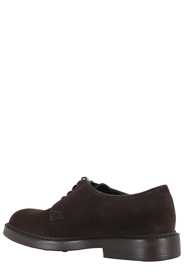 Doucal's Mink Suede Derby Lace-Up Shoes