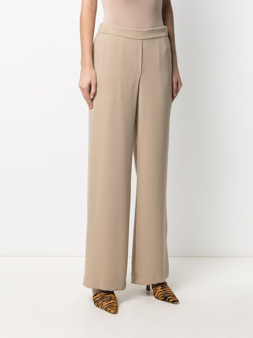Parosh Wide-Leg Trousers With Clean Front