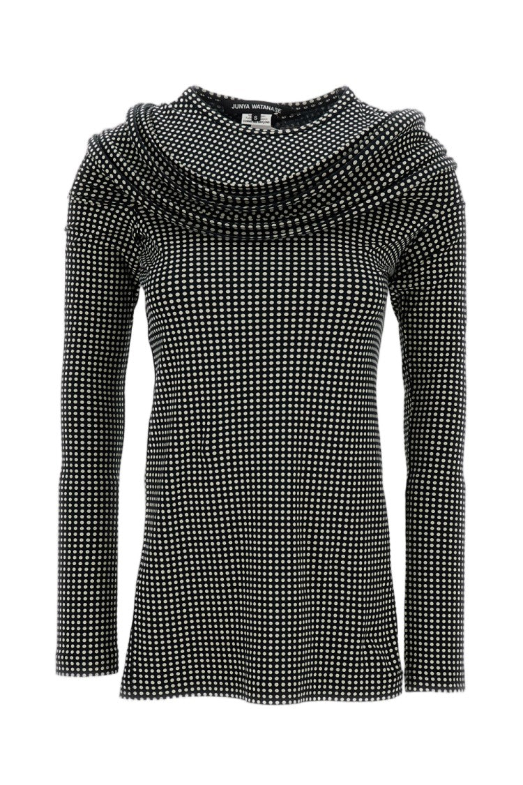 Junya Watanabe Black Long-Sleeve Polka Dot Cotton T-Shirt
