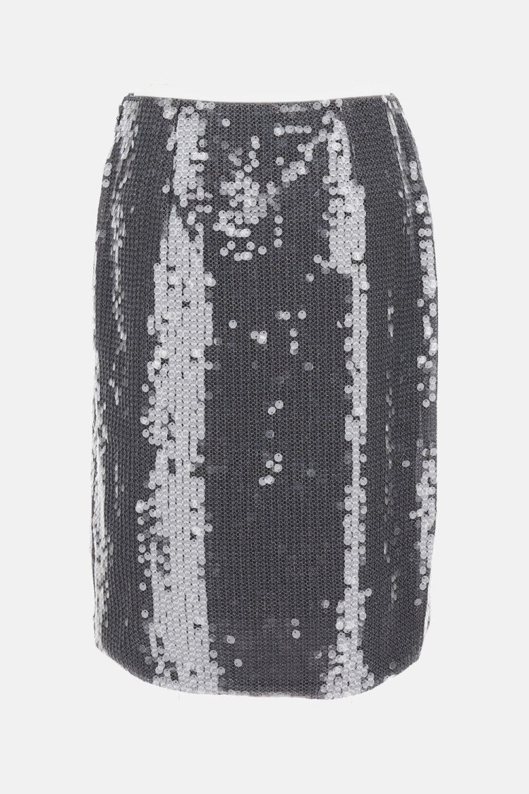 Rotate Birger Christensen Sequined Mesh Midi Skirt