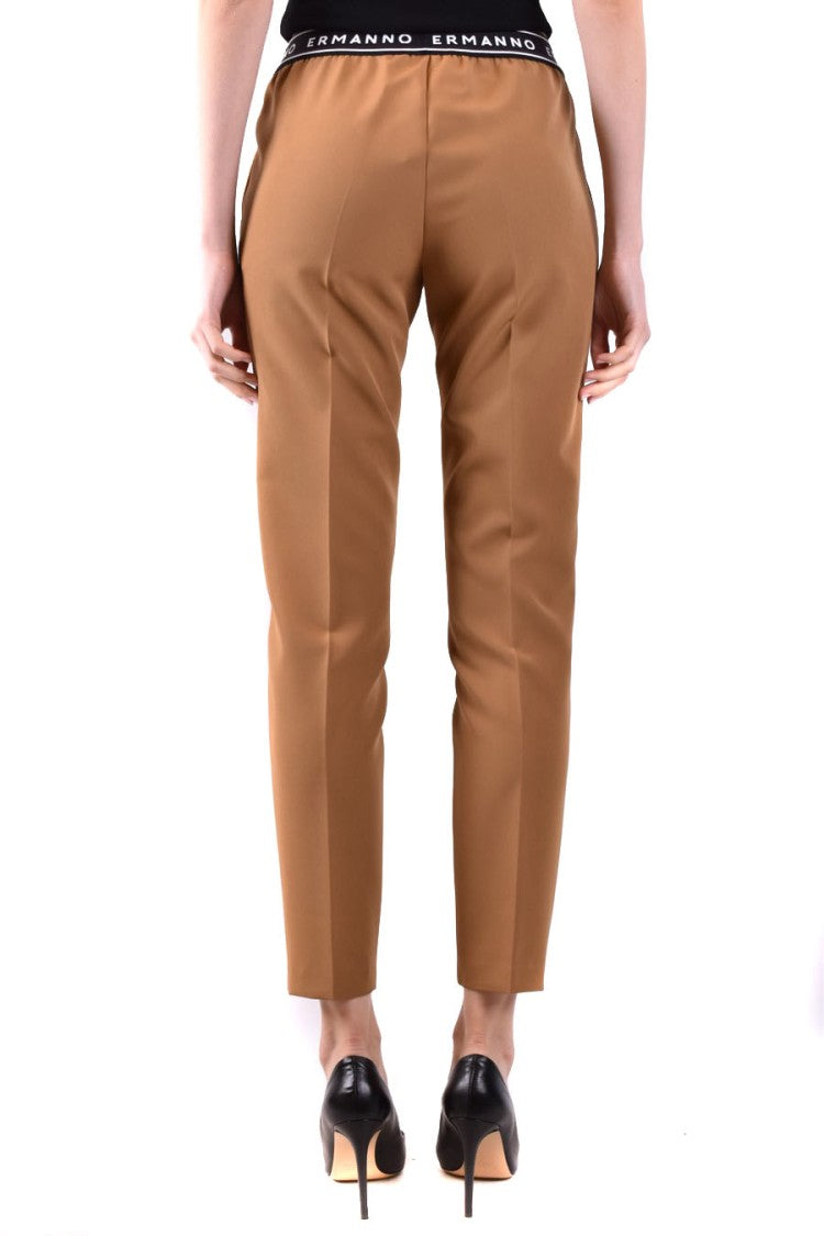 Ermanno Scervino Tapered Green Trousers Logo Waistband Fit