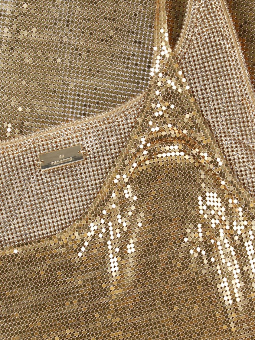 Rabanne Gold Metallic Knit Sleeveless Tank Top