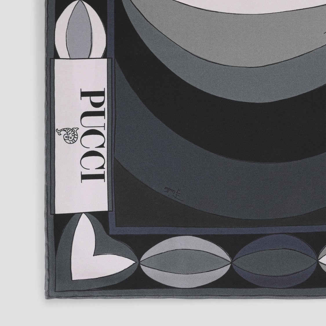 Pucci Geometric Silk Scarf With Glossy Finish And Unique Motif