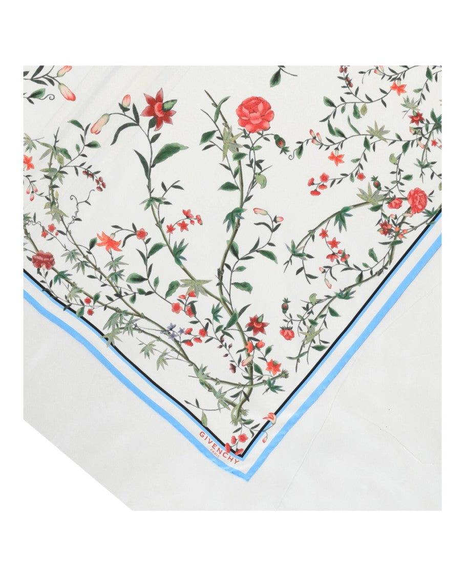 Givenchy Floral Print Silk Square Scarf
