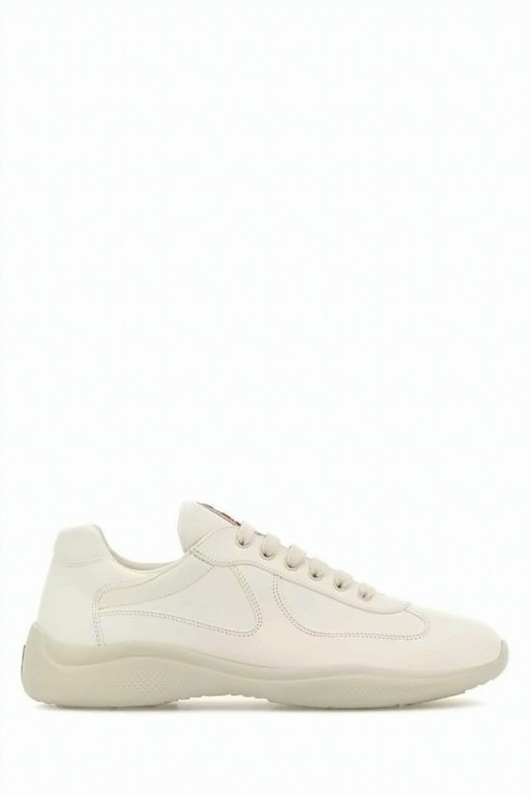 Prada Lambskin Leather Sneakers With Low-Profile Silhouette