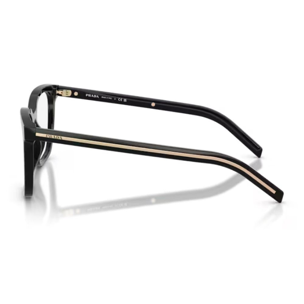 Prada Pr B11v Squared Black Acetate Optical Glasses