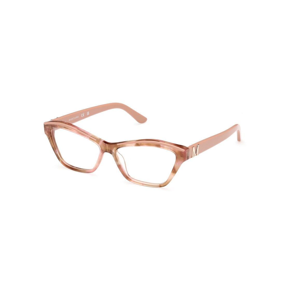 Guess By Marciano Gm0396 55074 Translucent Cat-Eye Eyeglasses With Geometric Frame