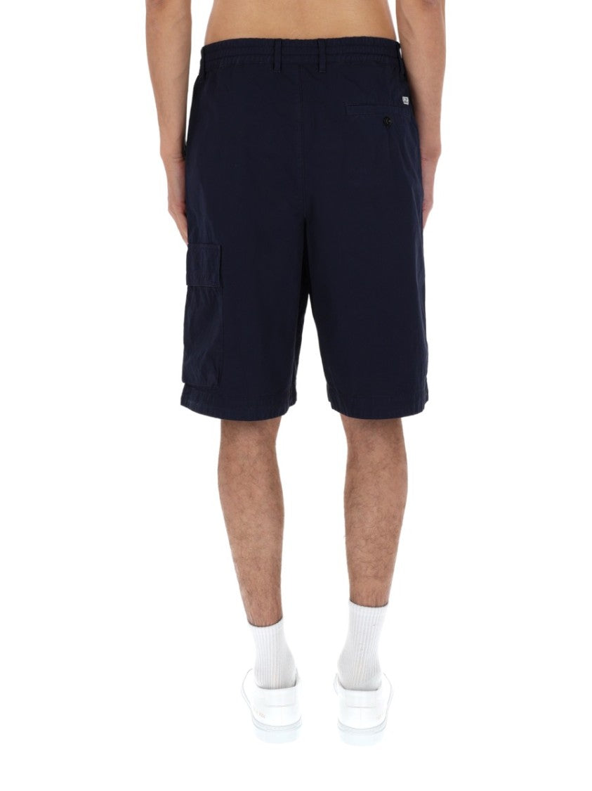 C.P. Company Dark Navy Boxy Multi-Pocket Cotton Shorts