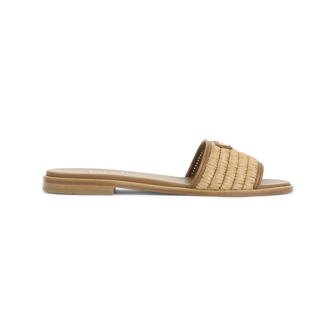 Prada Raffia And Leather Sandals