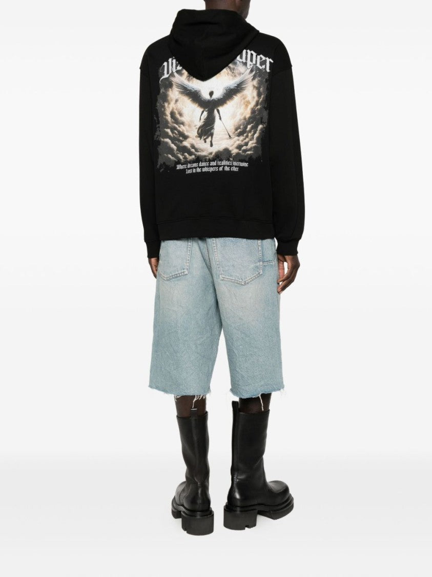 Vision Of Super Black Graphic Print Hoodie With Artistic Design