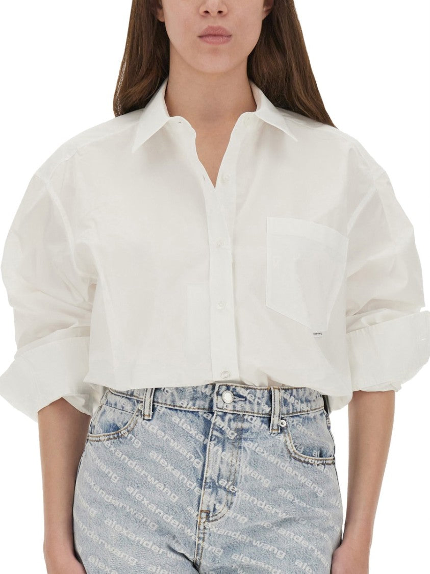 T By Alexander Wang White Regular Fit Shirt With Logo