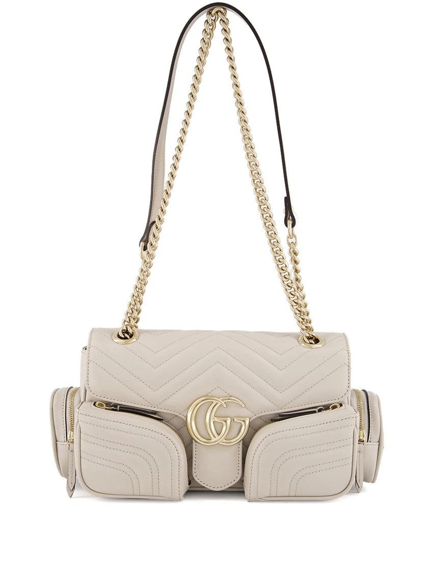 Gucci Black Marmont 2 Multi-Pocket Leather Bag
