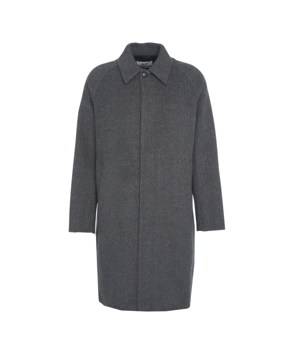 Grifoni Mid-Length Grigio Wool-Elastane Blend Coat