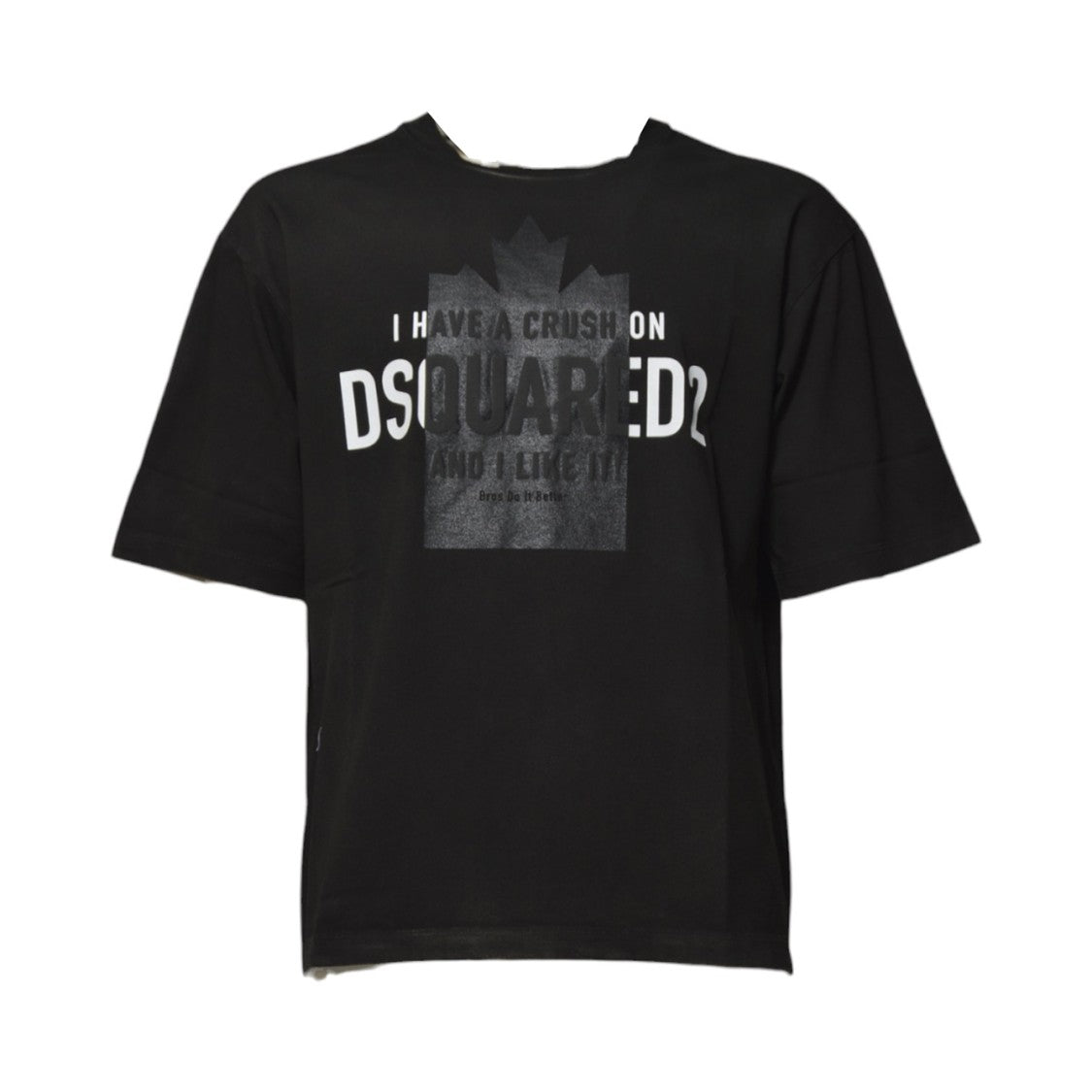 Dsquared2 Rubber Logo T-Shirt In Black Cotton